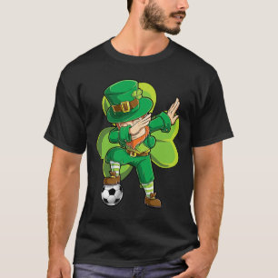 Dabbing Leprechaun Soccer St Patricks Day Boys Kin T-Shirt