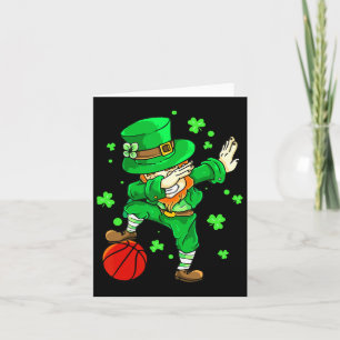 Dabbing Leprechaun St Patricks Day Boys Men Bysket Karte