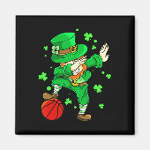 Dabbing Leprechaun St Patricks Day Boys Men Bysket Magnet (Vorne)