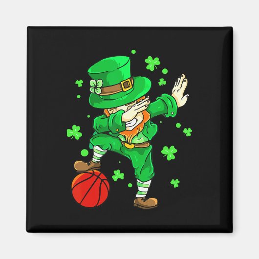 Dabbing Leprechaun St Patricks Day Boys Men Bysket Magnet (Vorne)