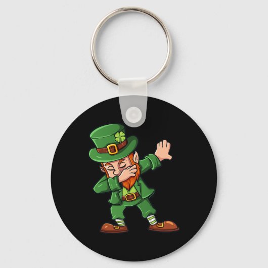 Dabbing Leprechaun St Patrick's Day Dab Boys Girls Schlüsselanhänger (Rückseite)