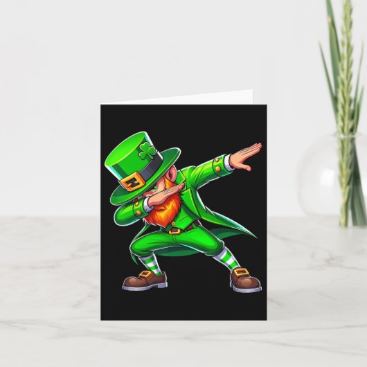 Dabbing Leprechaun St Patricks Day Funny Irish Men Karte (Vorderseite)