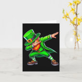 Dabbing Leprechaun St Patricks Day Funny Irish Men Karte (Gelbe Blume)
