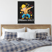Dabbing Lineman Skills Geschenk Vater Männer Linem Leinwanddruck (Insitu (Schlafzimmer))