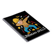 Dabbing Lineman Skills Geschenk Vater Männer Linem Notizblock (Rechte Seite)