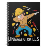 Dabbing Lineman Skills Geschenk Vater Männer Linem Notizblock (Vorderseite)