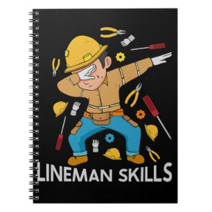 Dabbing Lineman Skills Geschenk Vater Männer Linem Notizblock