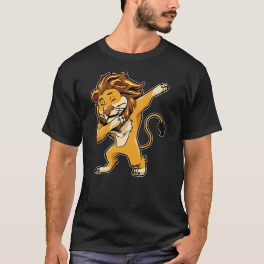 Dabbing Lion T Shirt Meme Print Dab Cat Dance T Sh (Vorderseite)