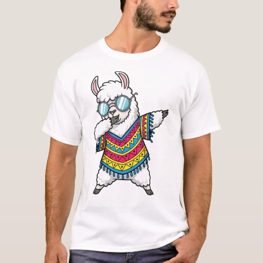 Dabbing Llama Funny Cute Dab Dance T-Shirt (Vorderseite)