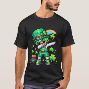 Dabbing Mädchen Leprechaun St. Patricks Tag Regenb T-Shirt