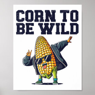 Dabbing Mais zu wilden, lustigen Cob-Bauern über Poster
