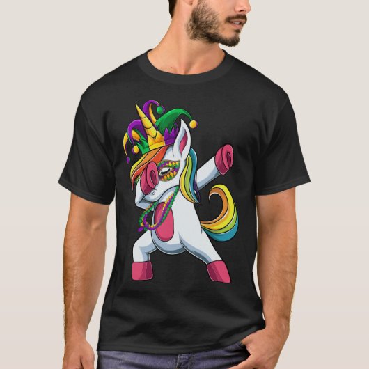 Dabbing Mardi Gras Unicorn Apparel Jester Women gi T-Shirt (Vorderseite)