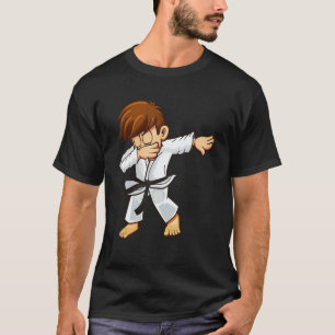 Dabbing-Markenkünstler mit schwarzem Gürtel Karate T-Shirt