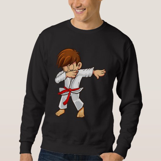 Dabbing martial artists with red belt Karate and j Sweatshirt (Vorderseite)