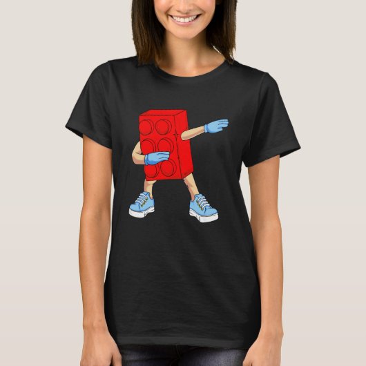 Dabbing Master Builder  Building Block Bricks T-Shirt (Vorderseite)