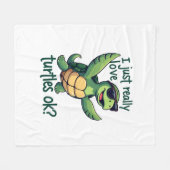 Dabbing Meeresschildkröte I just Eure Liebe Turtle Fleecedecke (Vorderseite (Horizontal))