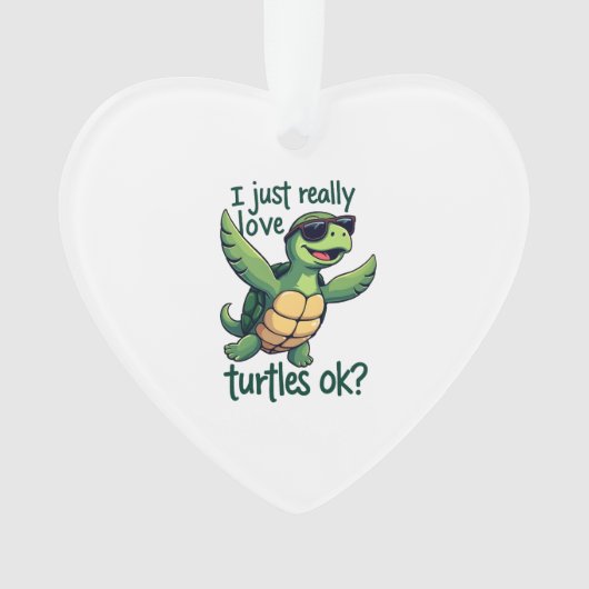 Dabbing Meeresschildkröte I just Eure Liebe Turtle Ornament (Vorderseite)