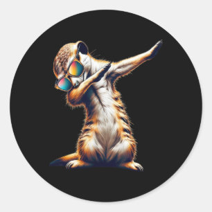 Dabbing Meerkat Dancing Dab Surikate Runder Aufkleber