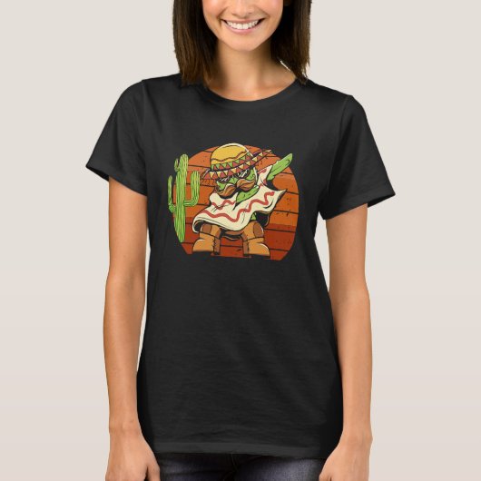 Dabbing Mexican Fiesta Cinco de Mayo Festival Cele T-Shirt (Vorderseite)