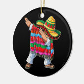 Dabbing Mexican Poncho Cinco De Mayo Boys Men Men Keramik Ornament (Links)