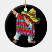 Dabbing Mexican Poncho Cinco De Mayo Boys Men Men Keramik Ornament (Hinten)