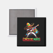 Dabbing Mexican Poncho Cinco De Mayo Fiesta 1 Magnet (Vorderseite/Rückseite)