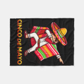 Dabbing Mexican Poncho Cinco De Mayo Fiesta 3 Fleecedecke (Vorderseite (Horizontal))