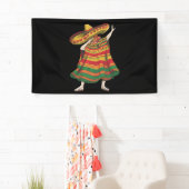 Dabbing Mexican Poncho Cinco De Mayo Fiesta Party Banner (Insitu)