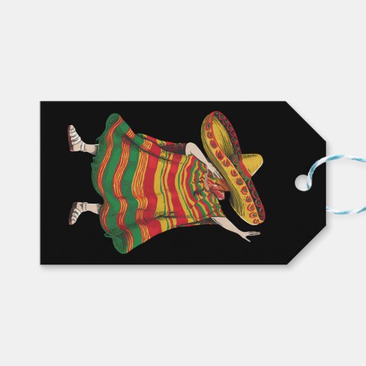 Dabbing Mexican Poncho Cinco De Mayo Fiesta Party Geschenkanhänger (Vorderseite (Horizontal))