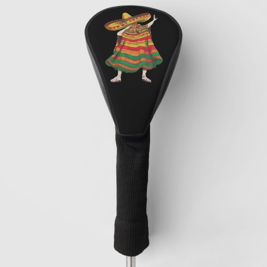 Dabbing Mexican Poncho Cinco De Mayo Fiesta Party Golf Headcover (Vorderseite)