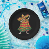 Dabbing Mexican Poncho Cinco De Mayo Fiesta Party Pappteller (Party)
