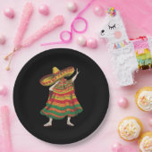 Dabbing Mexican Poncho Cinco De Mayo Fiesta Party Pappteller (Party)