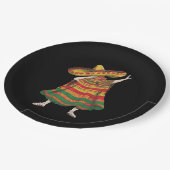 Dabbing Mexican Poncho Cinco De Mayo Fiesta Party Pappteller (Schrägansicht)