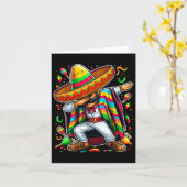 Dabbing Mexican Poncho Cinco De Mayo Karte (Gelbe Blume)