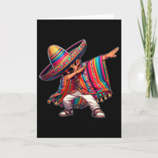 Dabbing Mexican Poncho Cinco De Mayo Men Sombrero  Karte