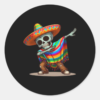 Dabbing Mexican Poncho Cinco De Mayo Men Sombrero  Runder Aufkleber