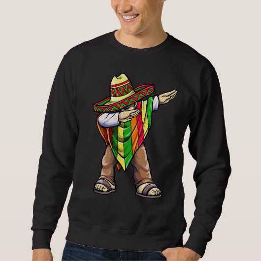 Dabbing Mexican Poncho Cinco De Mayo Sweatshirt (Vorderseite)