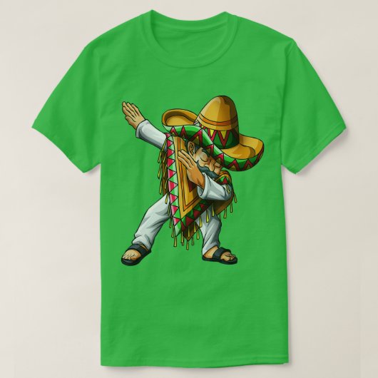 Dabbing Mexican Poncho Sombrero Dab Cinco de Mayo T-Shirt (Design vorne)