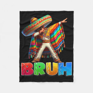 Dabbing mexikanischer Junge Bruh Poncho Cinco De M Fleecedecke
