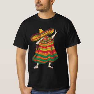 Dabbing Mexikanischer Poncho Cinco De Mayo Fiesta- T-Shirt