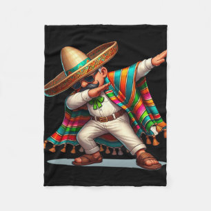 Dabbing mexikanischer Poncho Cinco De Mayo Männer Fleecedecke