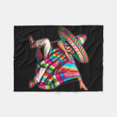 Dabbing Mexikanischer Poncho Cinco De Mayo Männer Fleecedecke (Vorderseite (Horizontal))