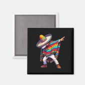 Dabbing Mexikanischer Poncho Cinco De Mayo Männer Magnet (Vorderseite/Rückseite)