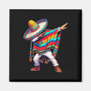 Dabbing Mexikanischer Poncho Cinco De Mayo Männer Magnet