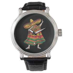 Dabbing Mexikanischer Poncho Cinco De Mayo Party Armbanduhr