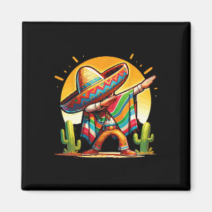 Dabbing Mexikanischer Poncho Sombrero Dab Tanz Cin Magnet