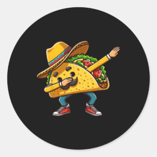Dabbing mexikanisches Taco Cinco De Mayo Boys Men  Runder Aufkleber