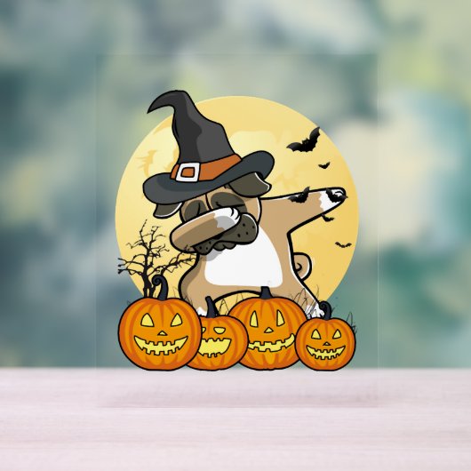 Dabbing Mops Halloween Acrylschild (Neutral)