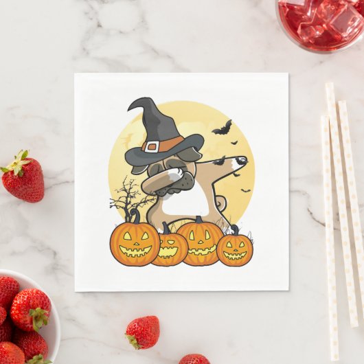 Dabbing Mops Halloween Serviette (Beispiel)