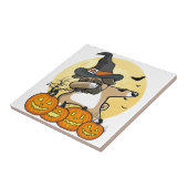 Dabbing Mops-Hund Halloween Fliese (Seite)